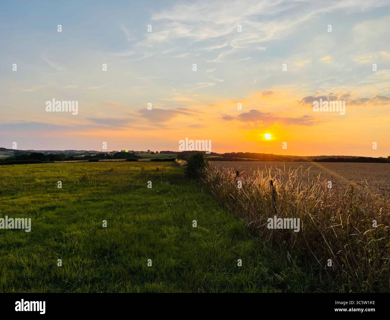 The sunsets with the nature from different situations - Smartphone Captured Stock Image