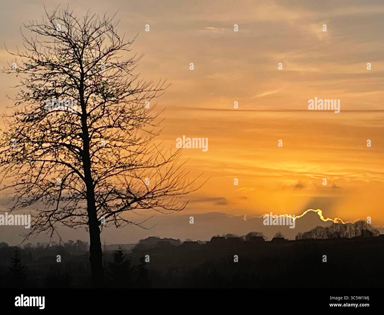 The sunsets with the nature from different situations - Smartphone Captured Stock Image