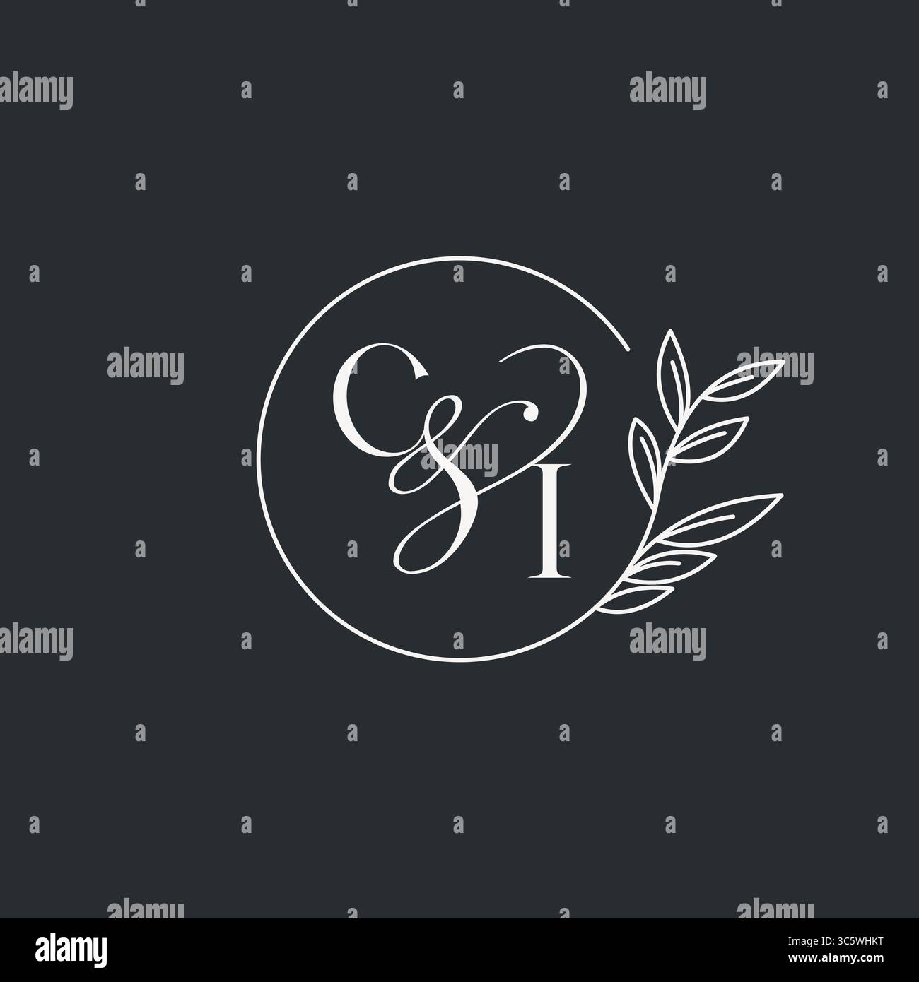 Wedding monogram initial CI design in an elegant and minimal style with ...