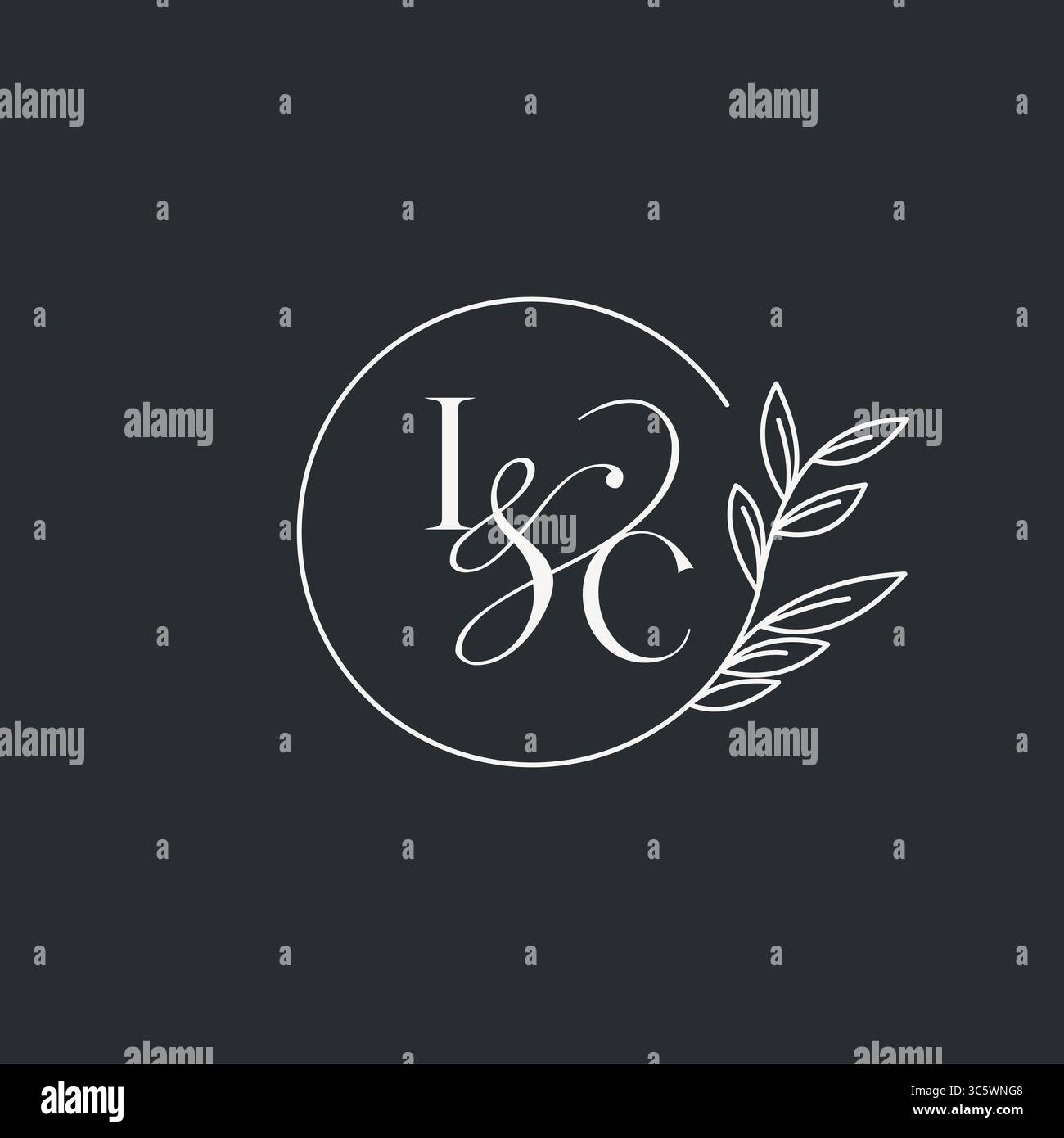 Wedding monogram initial IC design in an elegant and minimal style with ...