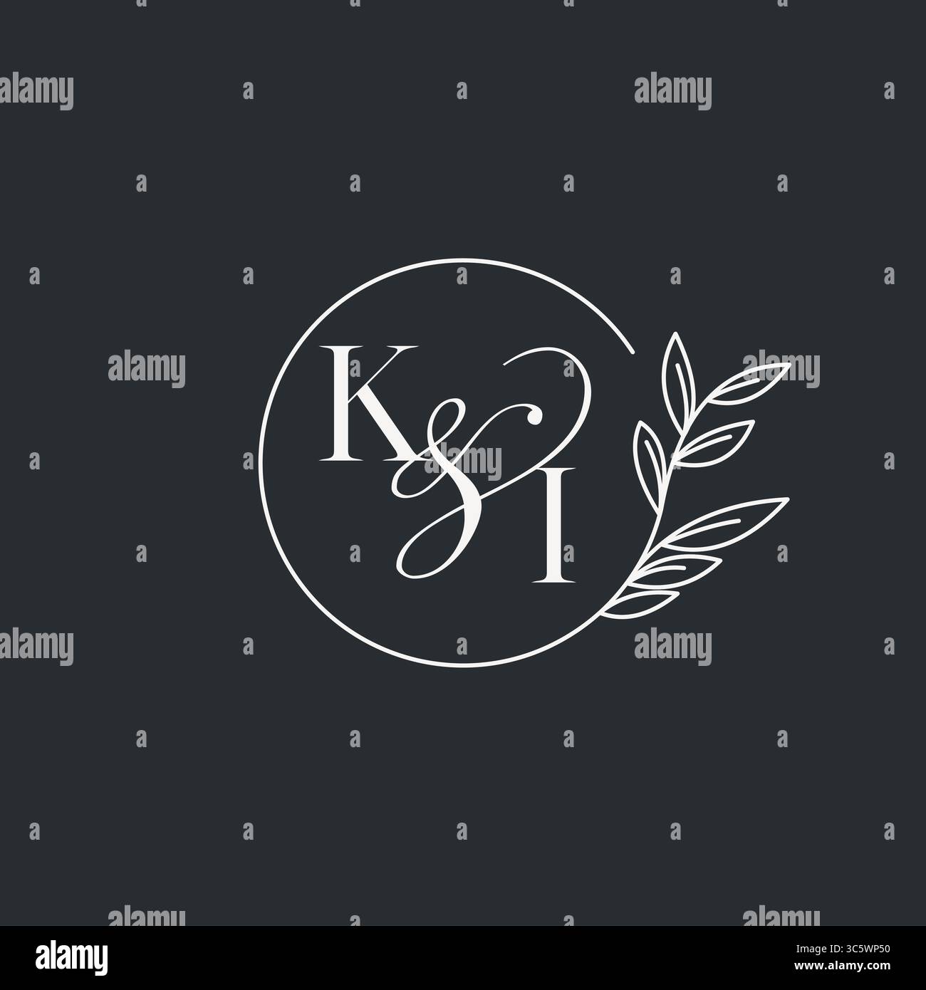 Wedding monogram initial KI design in an elegant and minimal style with ...