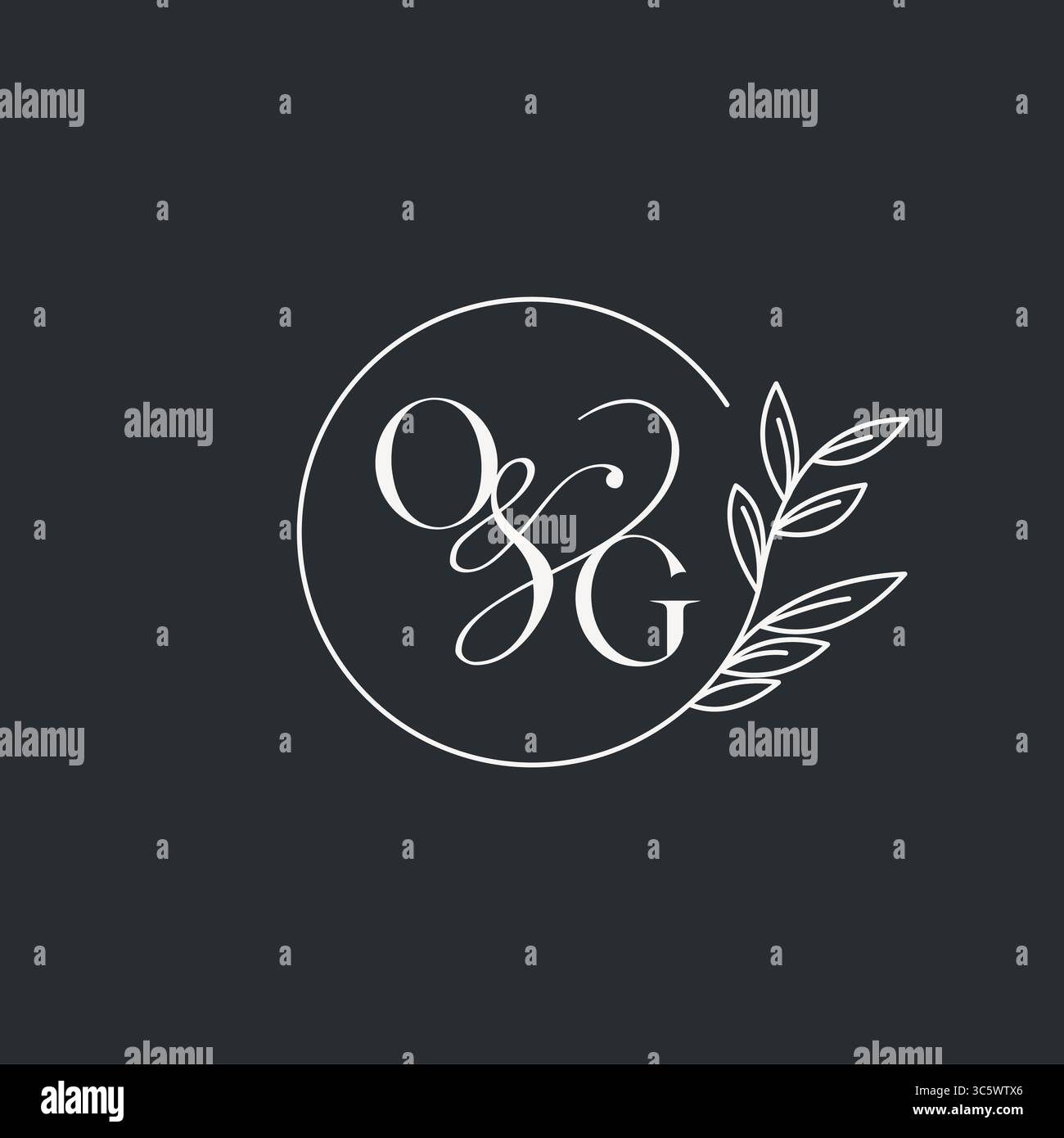 Wedding monogram initial OG design in an elegant and minimal style with ...
