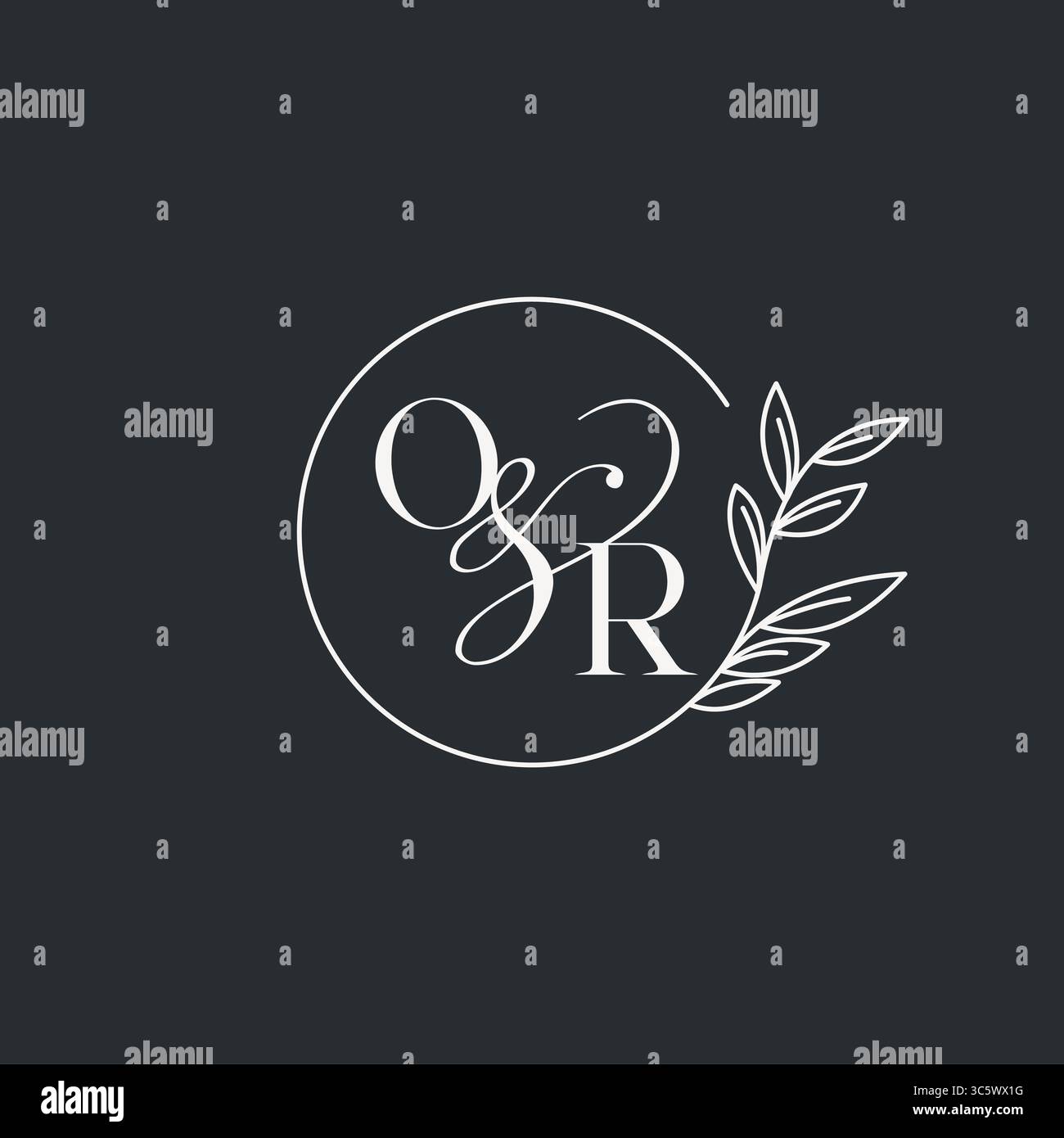 Wedding monogram initial OR design in an elegant and minimal style with ...