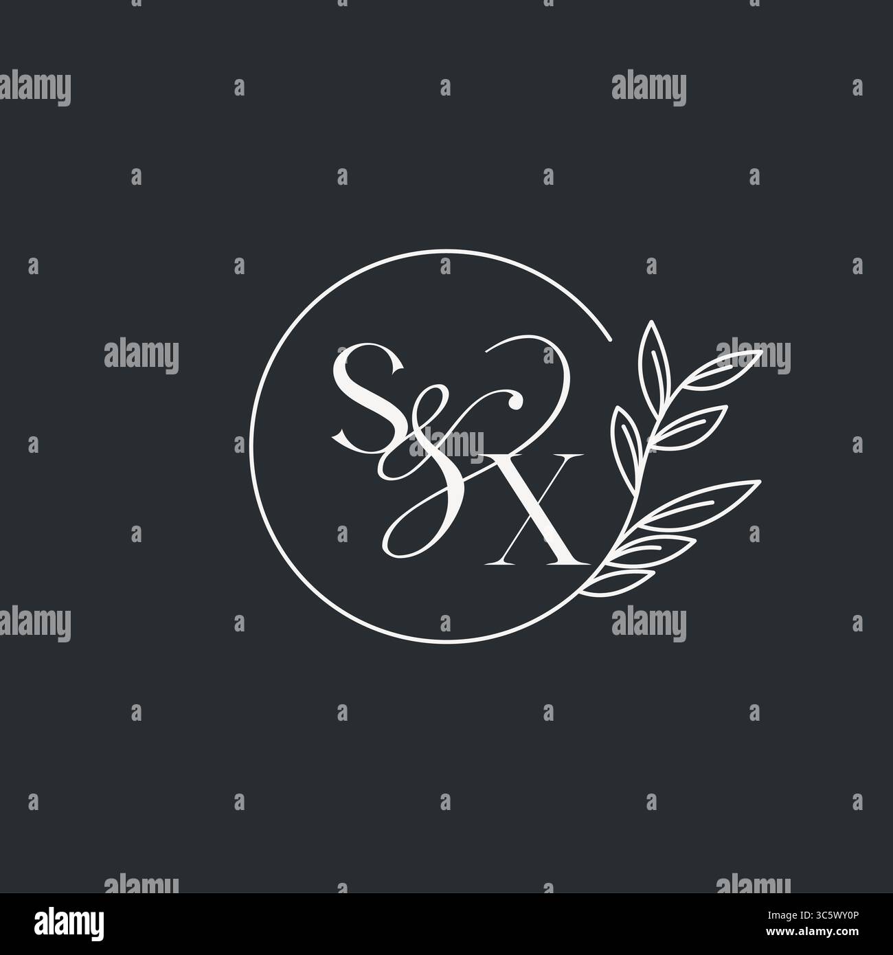 Wedding monogram initial SX design in an elegant and minimal style with ...