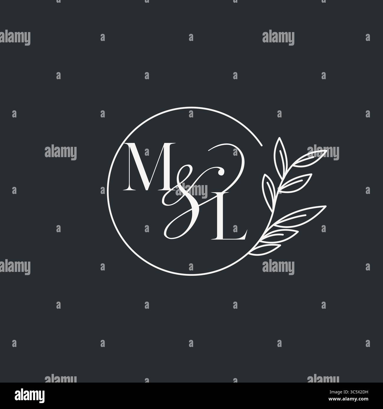 Wedding monogram initial ML design in an elegant and minimal style with ...