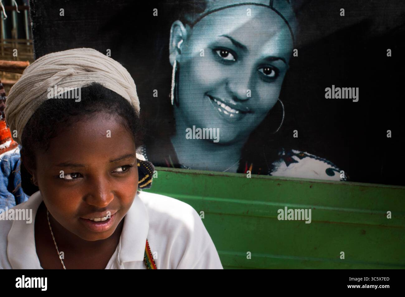 July 19, 2012, Ethiopia: Nice girl in the Street scene in Gondar city,  Ethiopia. Gondar is one of the most wonderful sites in the world. Not only  for its impressive Royal Palace,, image size:1300x953