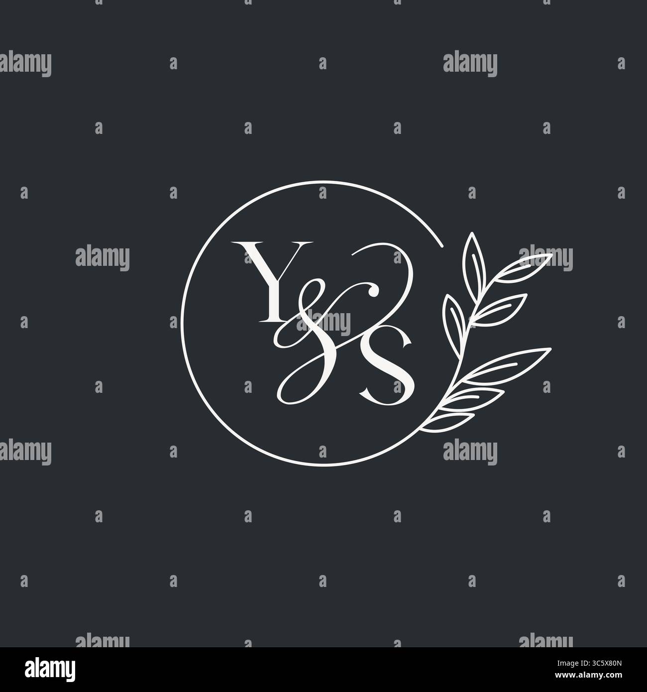 Wedding monogram initial YS design in an elegant and minimal style with ...