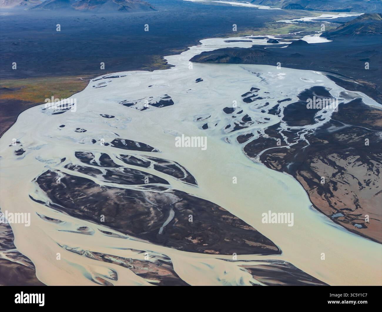 Aerial glacial river system in hi-res stock photography and images - Alamy
