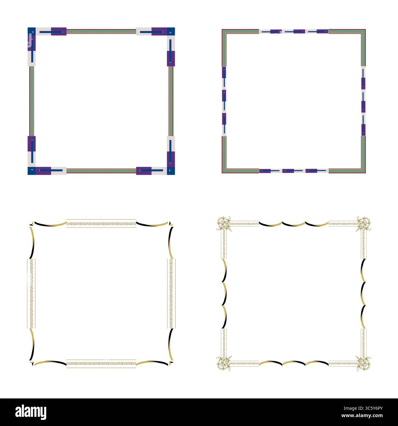 Golden corner structure. Delicate pattern lines. Soft curved shapes ...