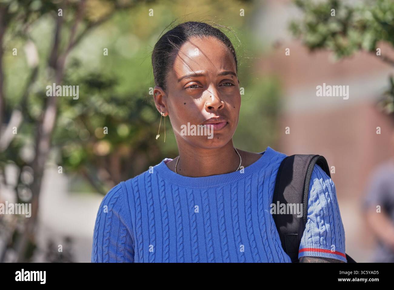 Gilbert Arenas' girlfriend, Melany Monaco leaves the Edward R. Roybal
