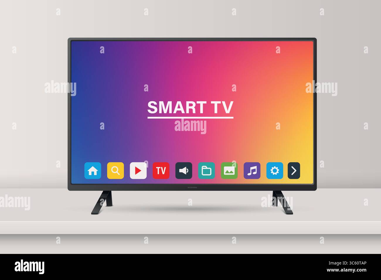 Vector 3d Realistic Smart TV, Isolated. Modern Smart TV. Realistic ...