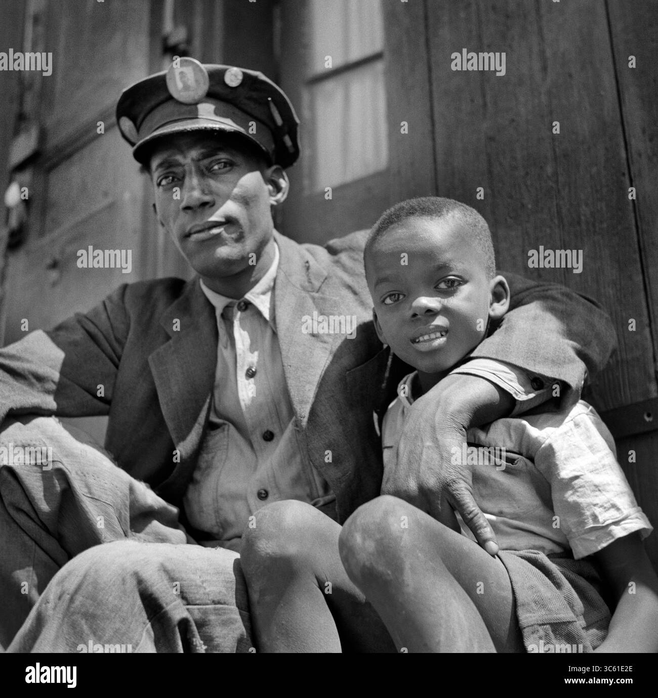 Vintage african american child Black and White Stock Photos