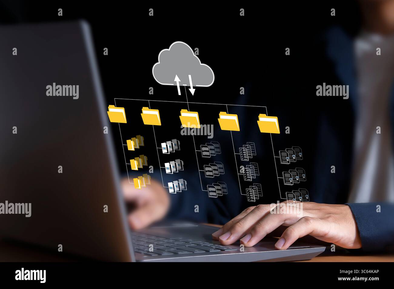document management Organizing enterprise information Powerful online document files Stock Photo