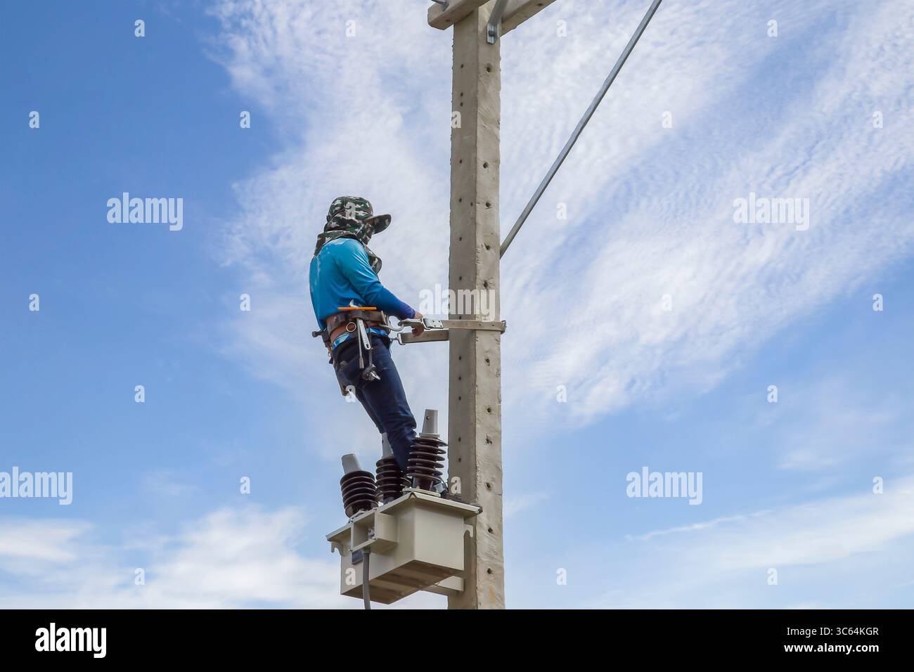 Photo inspiration: Fresh Look at Electricians Install High Voltage Electrical Systems On Electric Poles