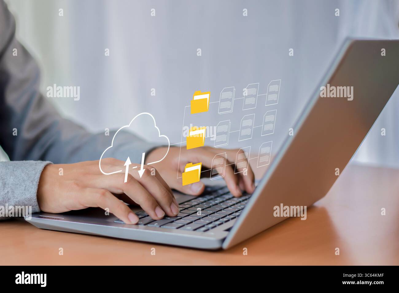 document management Organizing enterprise information Powerful online document files Stock Photo