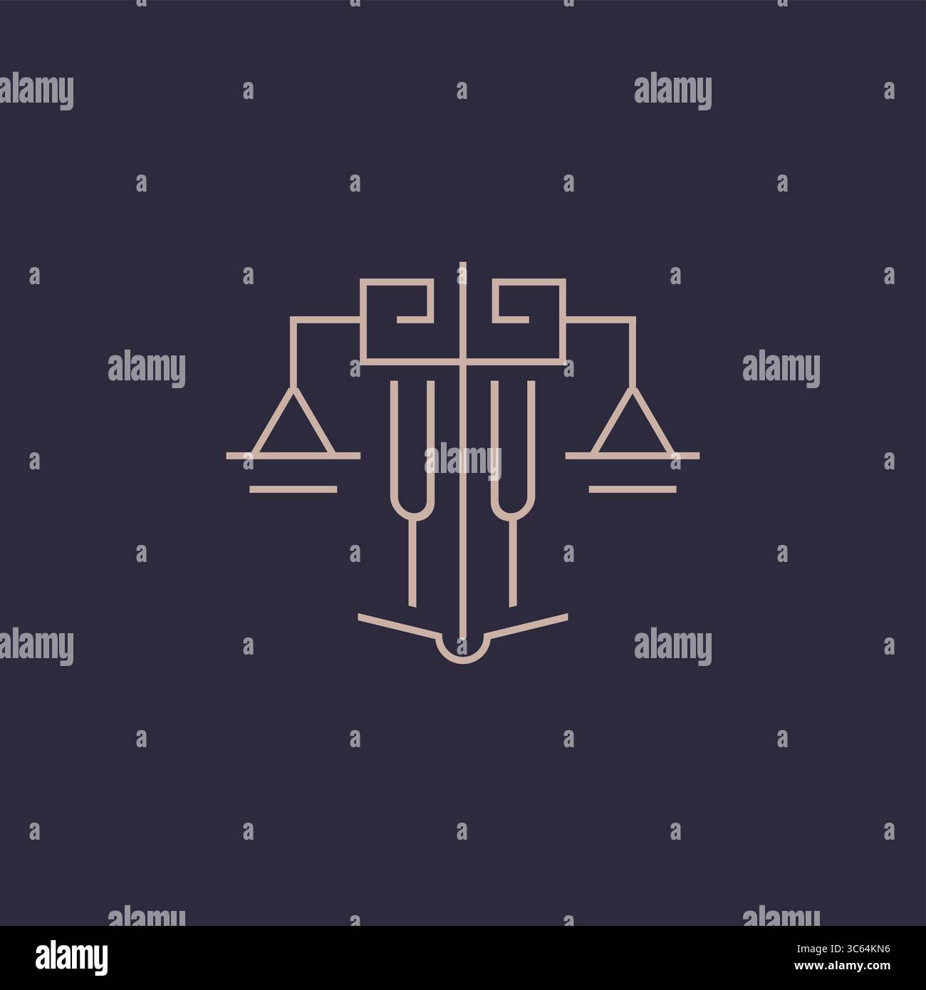 Initial letter YY logo with scale of justice luxury geometric design style vector graphic Stock Vector