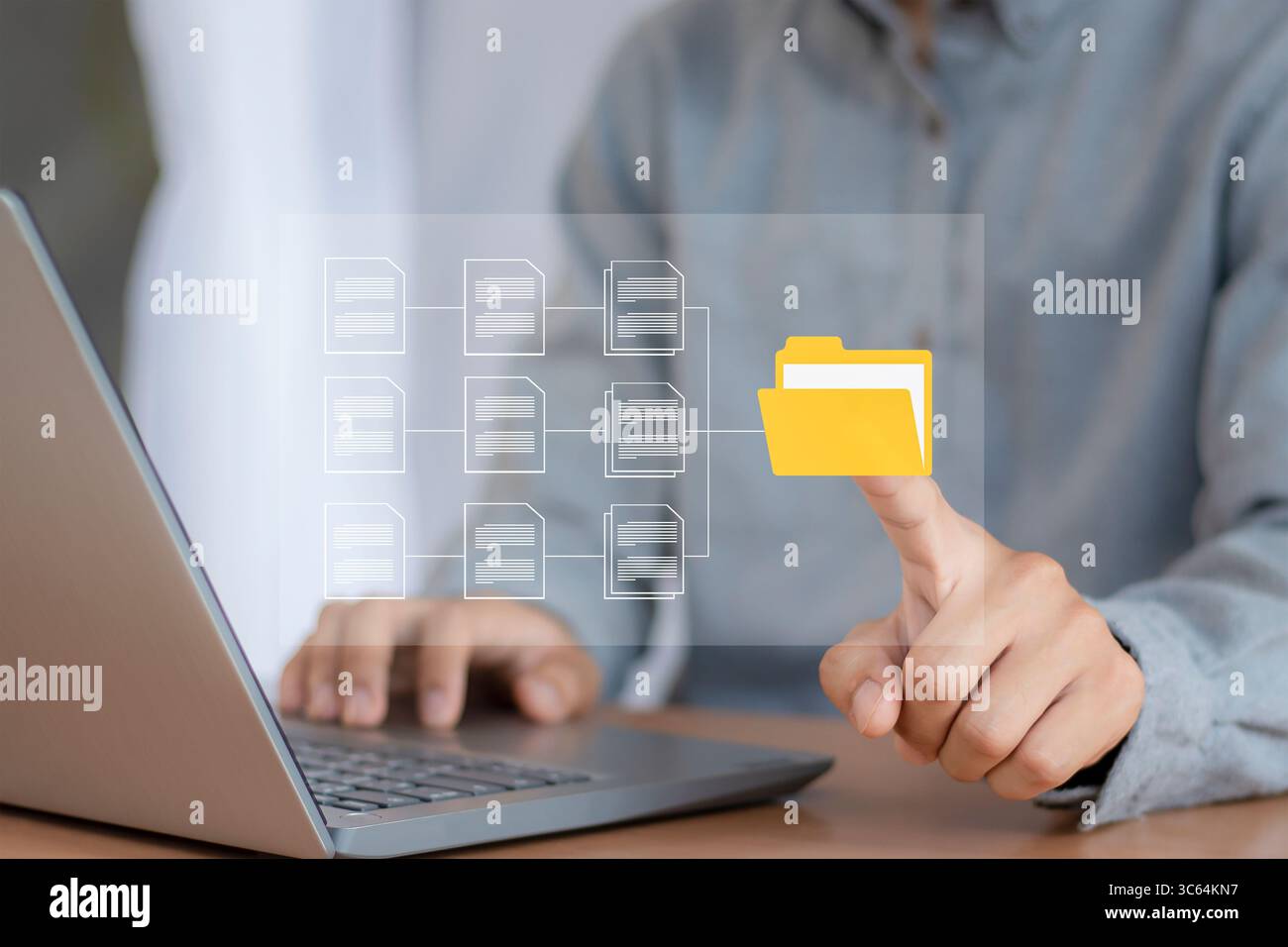 document management Organizing enterprise information Powerful online document files Stock Photo