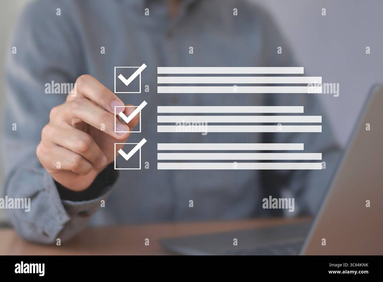 Document Verification and Digital Approval Process Stock Photo