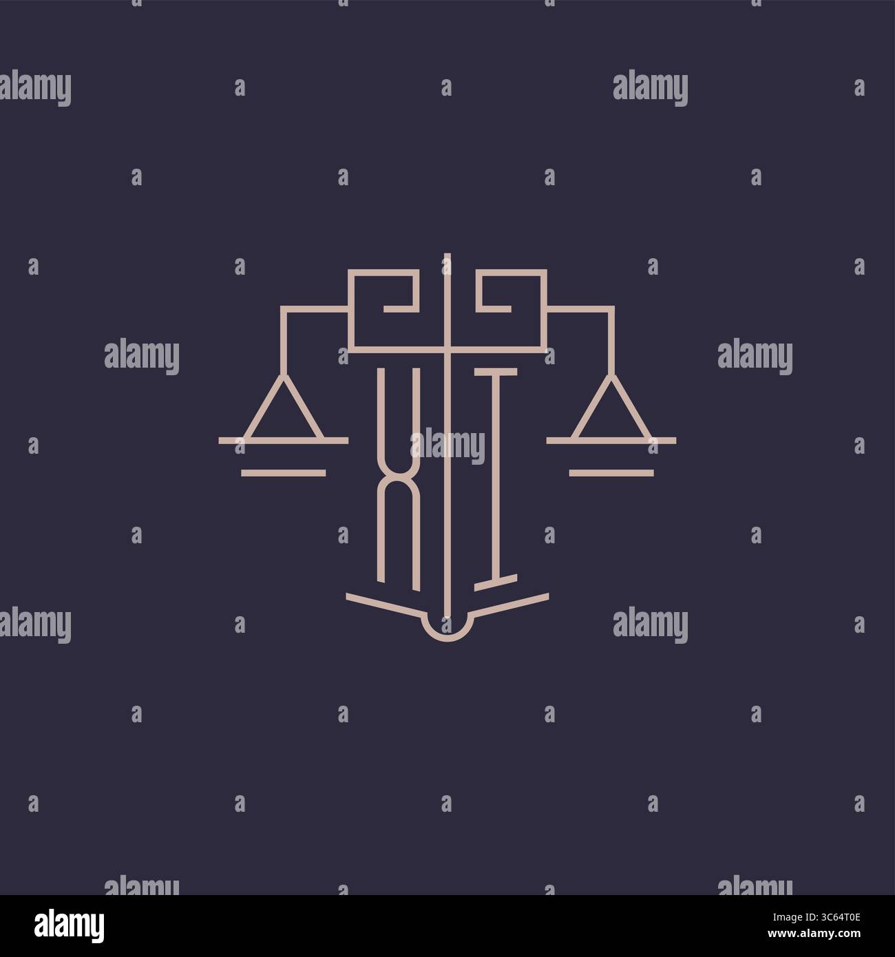 Initial letter XI logo with scale of justice luxury geometric design ...