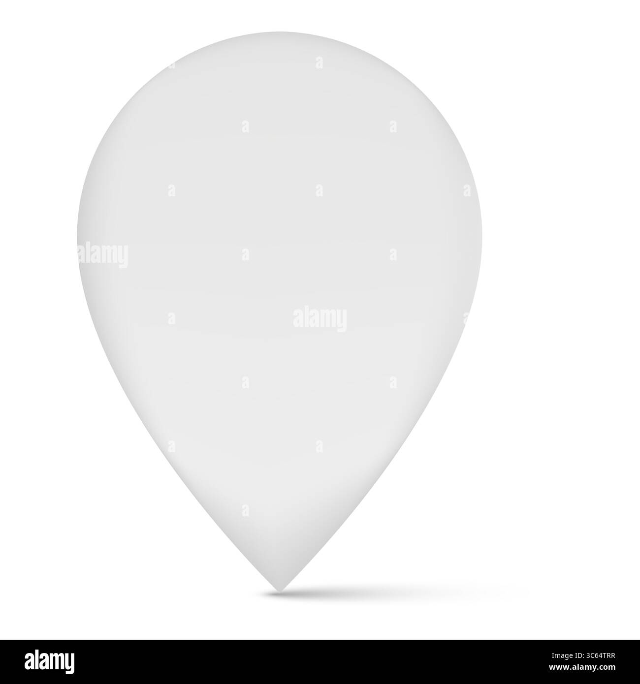 Rectangular and teardrop shaped map pointers white blank mock up. 3D ...