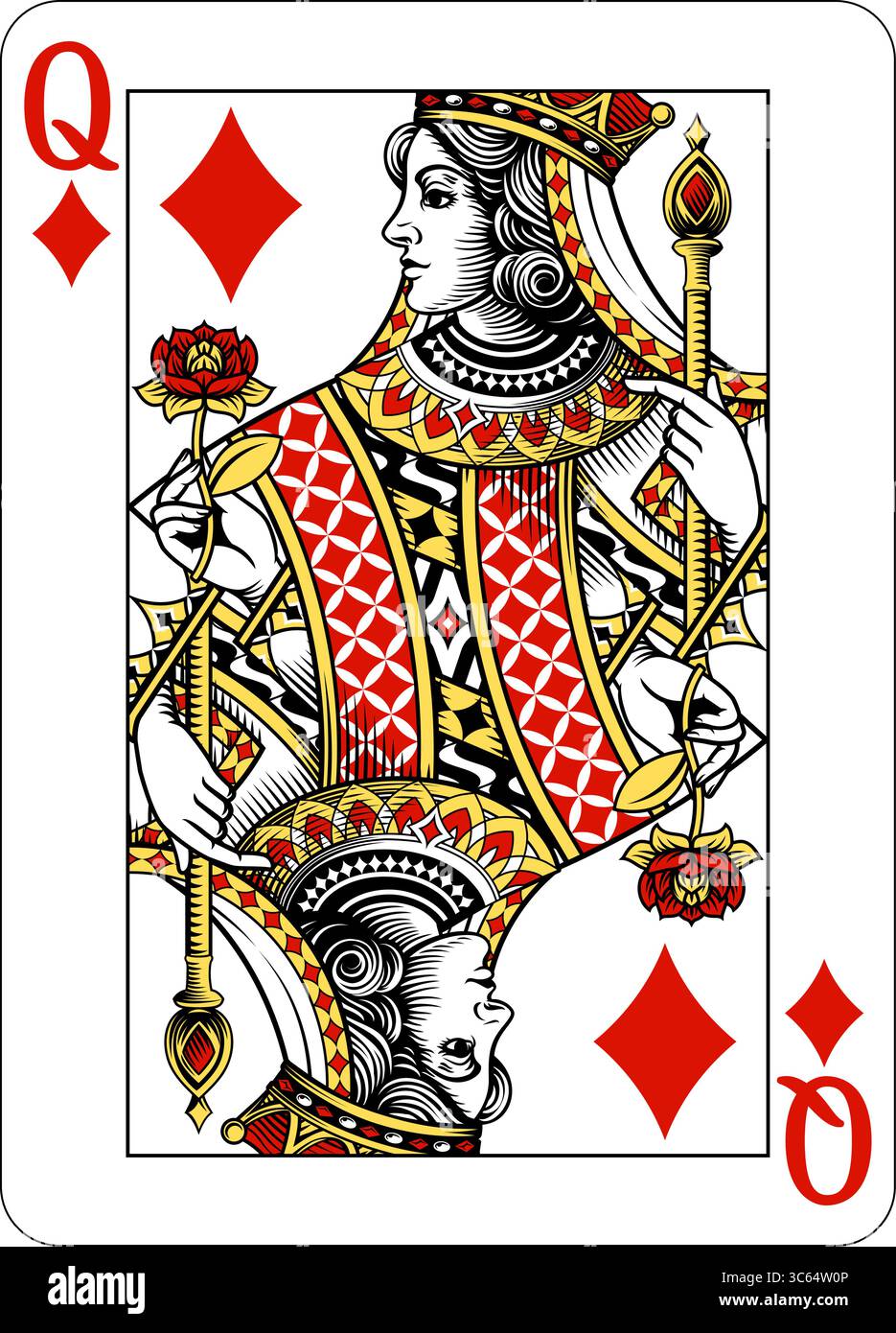 Queen of Diamonds Design Deck of Playing Cards Stock Vector Image & Art ...