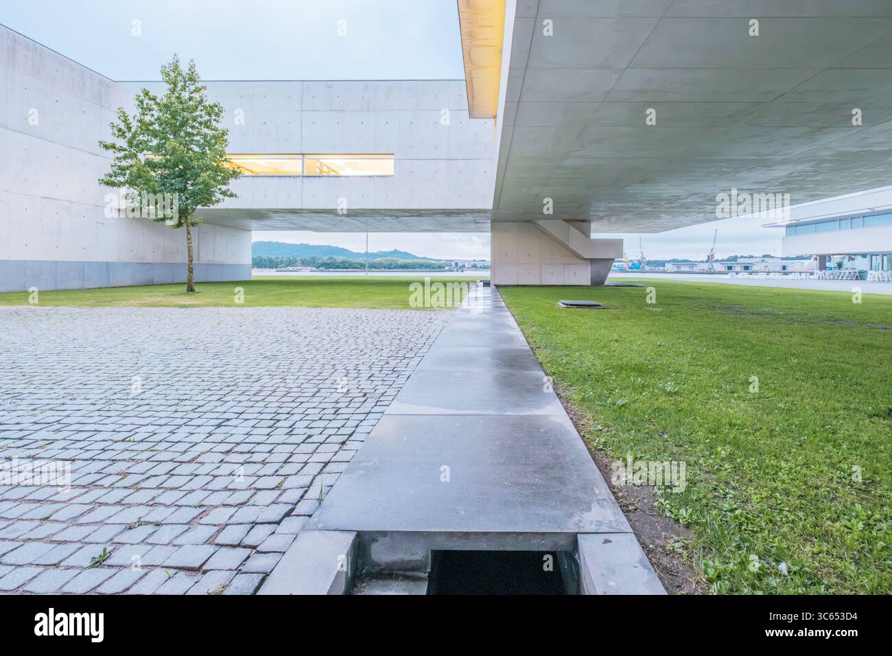 Contemporary Concrete Walkway At Viana Do Castelo Library With Coastal ...