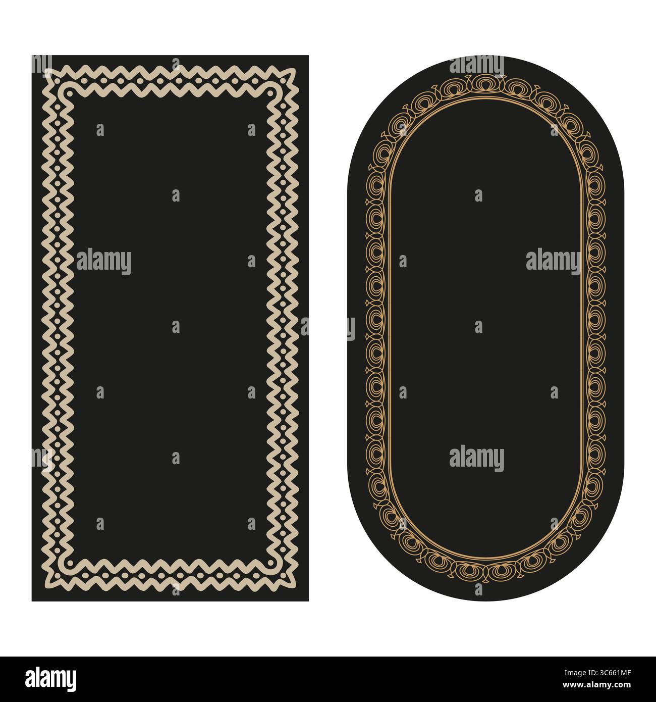 Decorative frame elements. Ornate border pattern. Elegant long Vector. Vintage shape illustration. EPS 10. Stock Vector