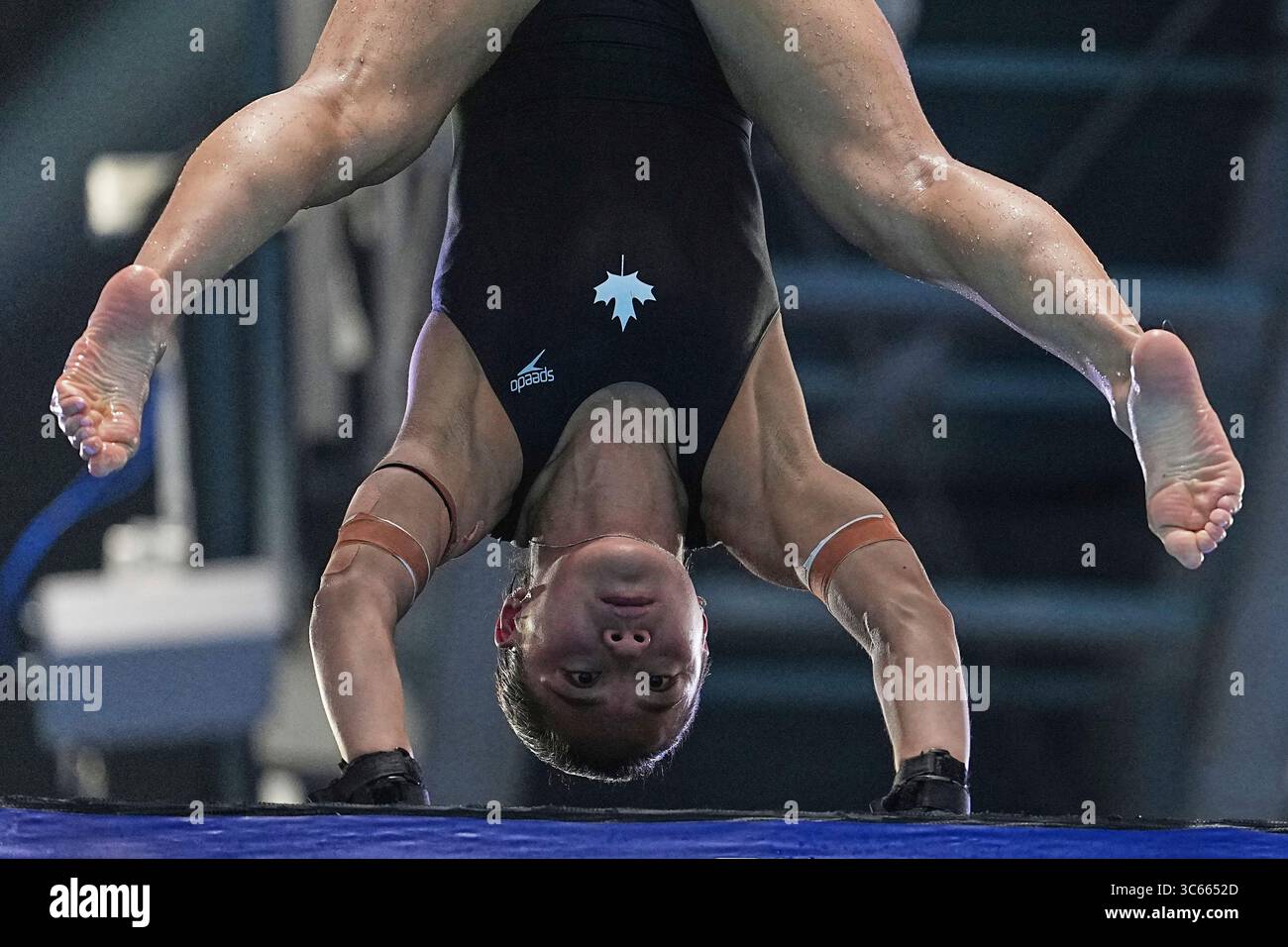 Katelyn Fung of Canada competes in the women's 10m platform diving ...