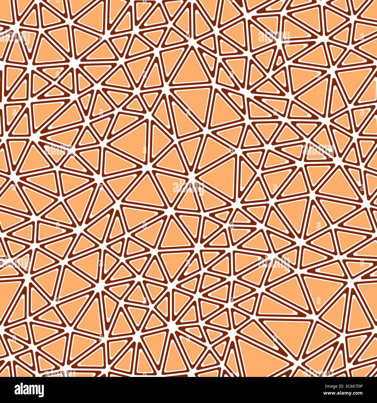 Abstract background with mosaic triangle shapes. Rounded solid shapes in frames. Compact triangles size. One tone colored style. Repeatable pattern. Stock Vector