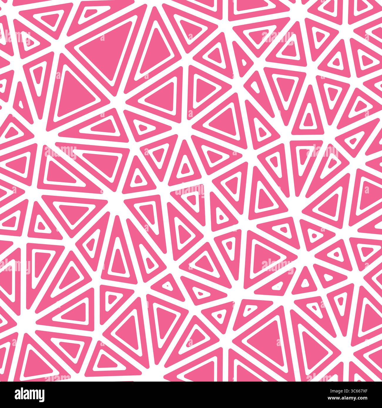 Minimal geometric background. Rounded solid shapes in frames. Medium triangles size. Solid Color style. Repeatable pattern. Modern vector tiles. Stock Vector
