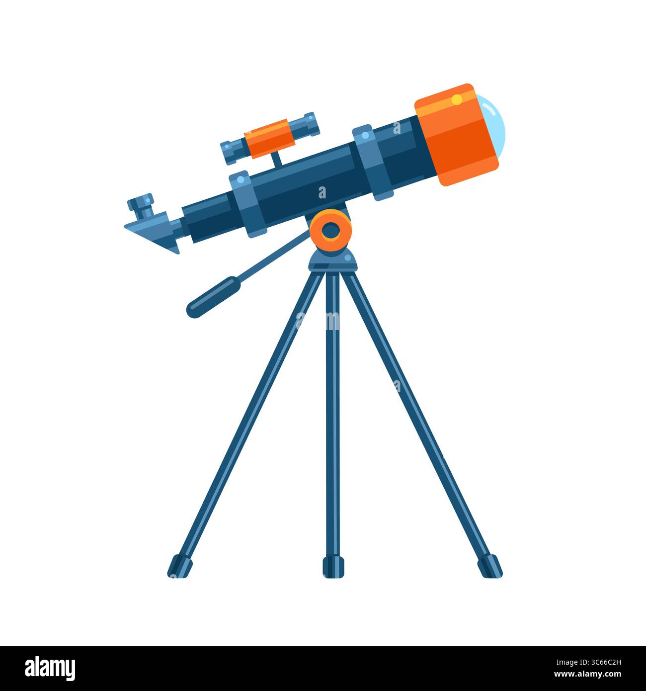 Telescope for space exploration. Colored flat vector icon isolated on white background. Stock Vector