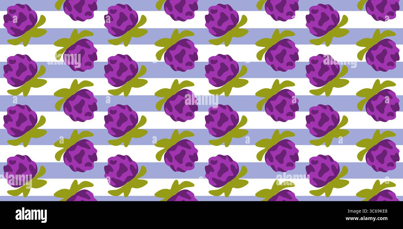 Seamless Clover Flower Stripe Pattern Stock Vector