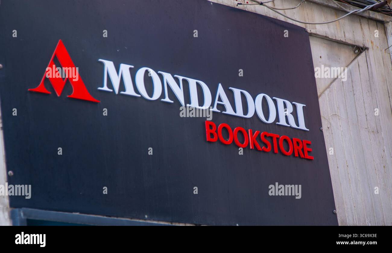 Mondadori bookstore Signboard on the wall. Italy, La Spezia - 15, July ...