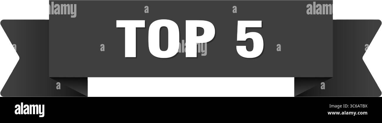 5 Ribbon Rate top 5 ribbon. top 5 ribbon isolated on transparent background Stock ...
