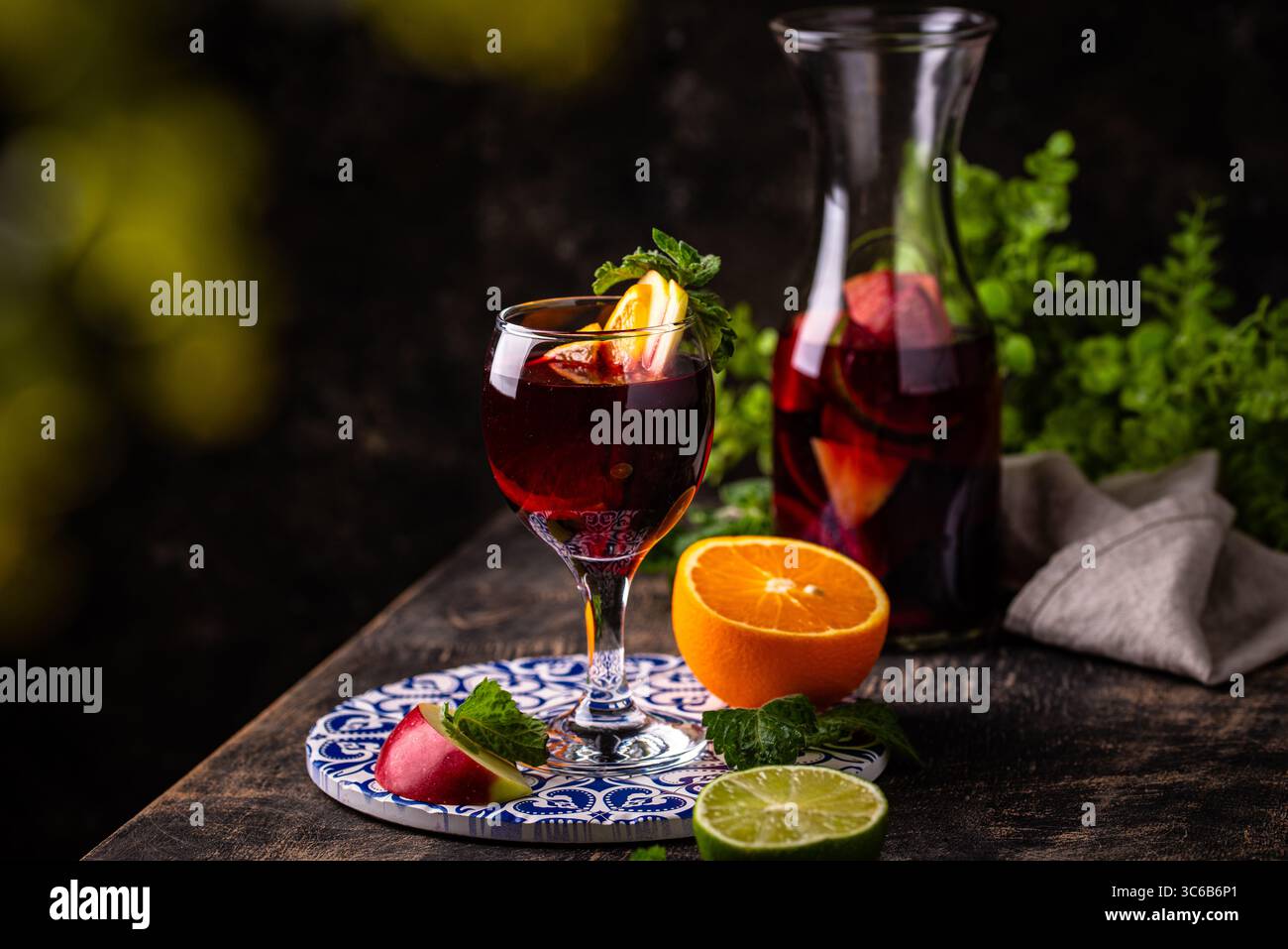 Traditional Spanish drink sangria from red wine and fruits Stock Photo ...