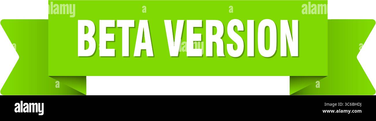beta version ribbon. beta version ribbon isolated on transparent background Stock Vector