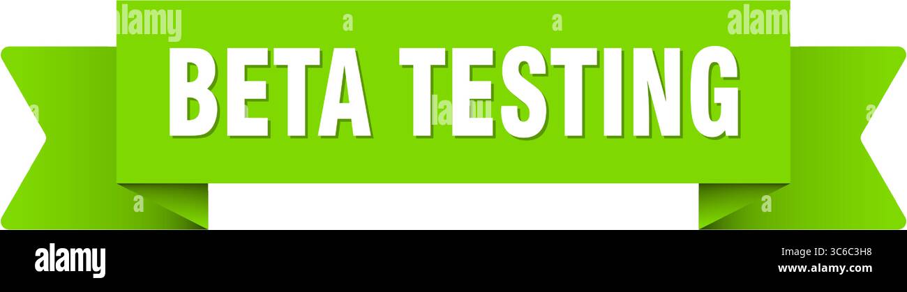 beta testing ribbon. beta testing ribbon isolated on transparent background Stock Vector