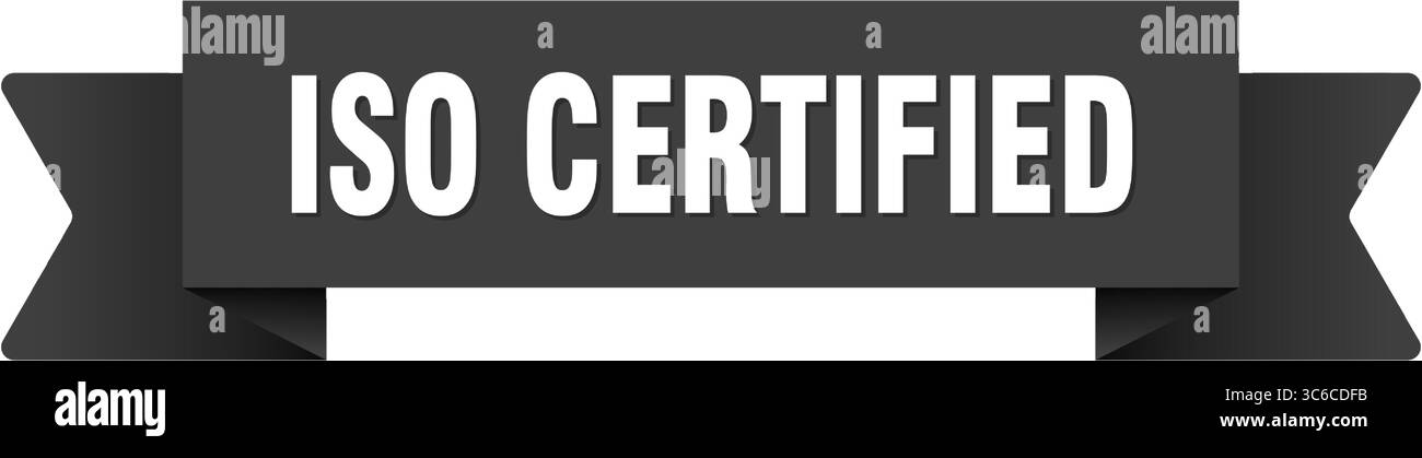iso certified ribbon. iso certified ribbon isolated on transparent ...