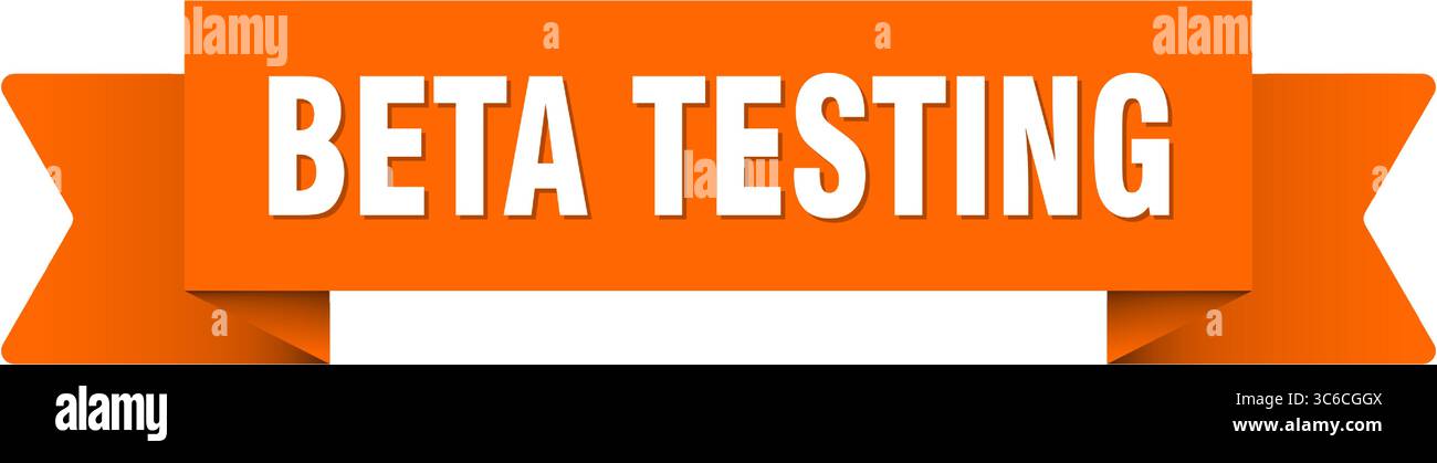 beta testing ribbon. beta testing ribbon isolated on transparent background Stock Vector
