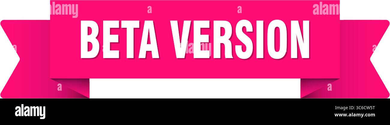 beta version ribbon. beta version ribbon isolated on transparent background Stock Vector