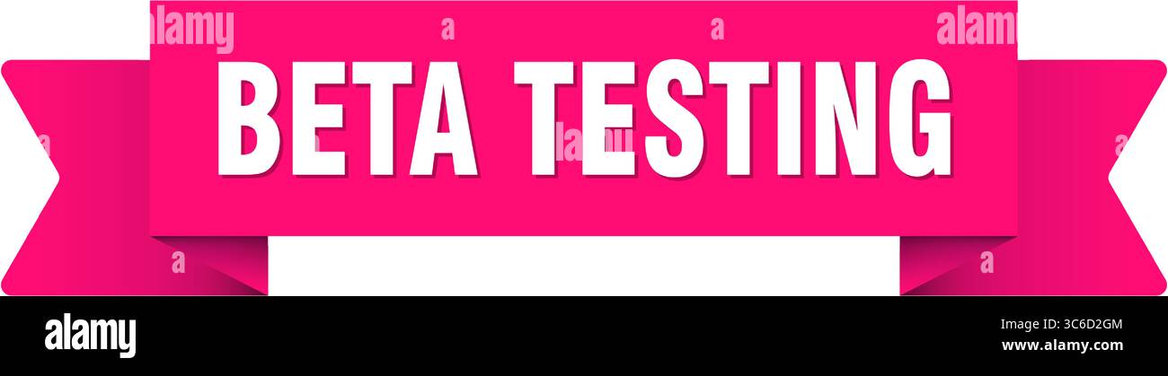 beta testing ribbon. beta testing ribbon isolated on transparent background Stock Vector