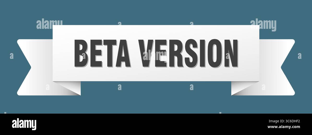 beta version ribbon. beta version ribbon isolated on transparent background Stock Vector