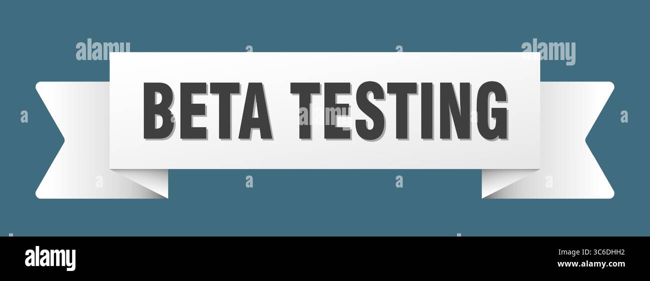 beta testing ribbon. beta testing ribbon isolated on transparent background Stock Vector