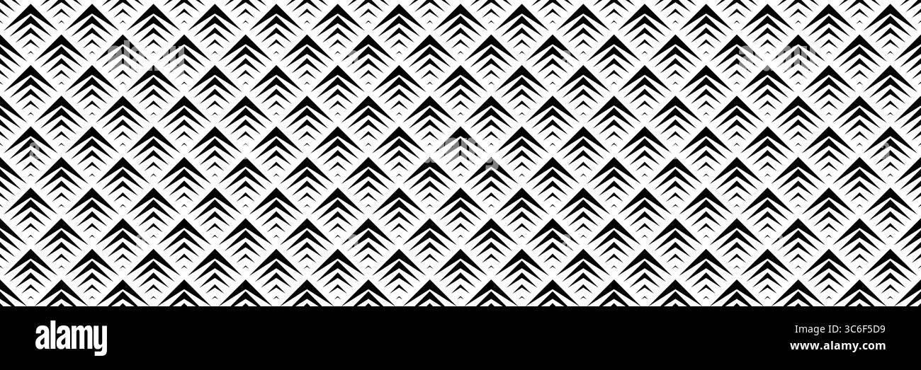 horizontal seamless blended black arrow pattern for design and background. Stock Vector