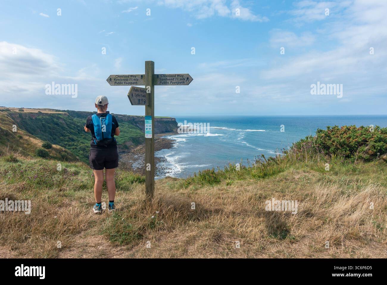 North York Moors National Park, England. UK. 31st July, 2025. Bright and breezy weather on The Cleveland Way National trail near Staithes on the North Yorkshire coast. Credit: Alan Dawson/Alamy Live News Stock Photo