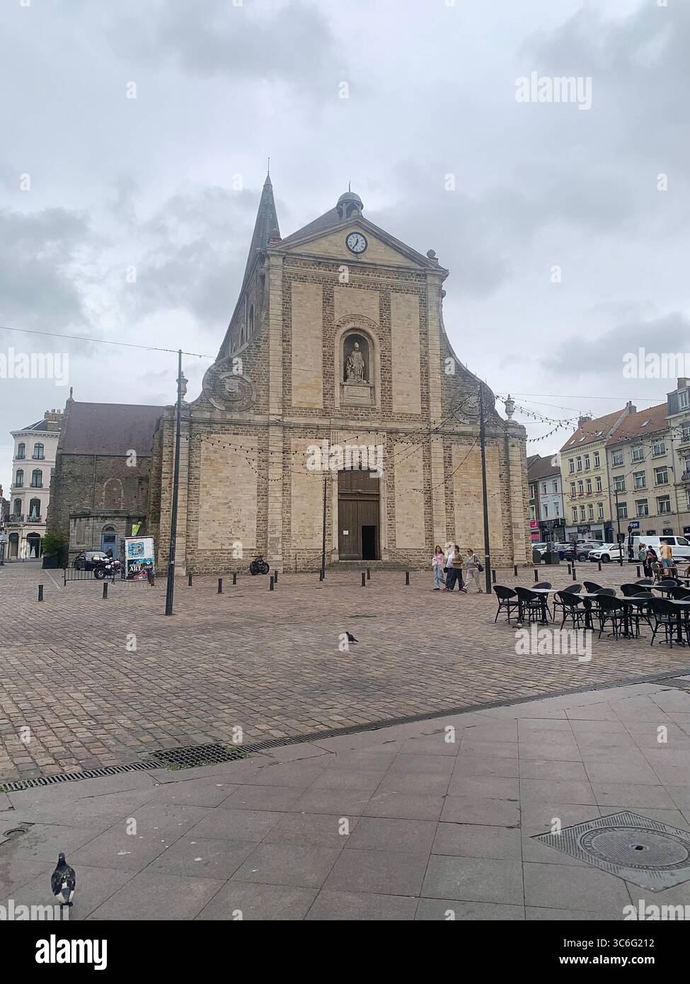 Boulogne Sur Mer France shop shops restaurant Restaurants Town place living street home Church eating outside out warm Sunny food place - Smartphone Captured Stock Image