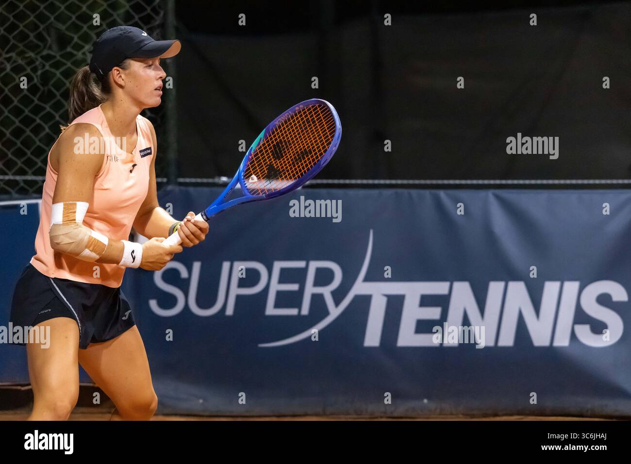 Palermo, Italy. 25th July, 2025. Palermo Ladies Open 2025: Anouk Koevermans beats Kaitlin Quevedo 6-4 6-1. Kaitlin Quevedo in action in Palermo. (Credit Image: © Antonio Melita/Pacific Press via ZUMA Press Wire) EDITORIAL USAGE ONLY! Not for Commercial USAGE! Stock Photo