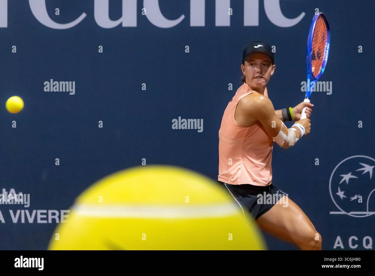 Palermo, Italy. 25th July, 2025. Kaitlin Quevedo in action during the match against Anouk Koevermans. Palermo Ladies Open 2025: Anouk Koevermans beats Kaitlin Quevedo 6-4 6-1. (Credit Image: © Antonio Melita/Pacific Press via ZUMA Press Wire) EDITORIAL USAGE ONLY! Not for Commercial USAGE! Stock Photo