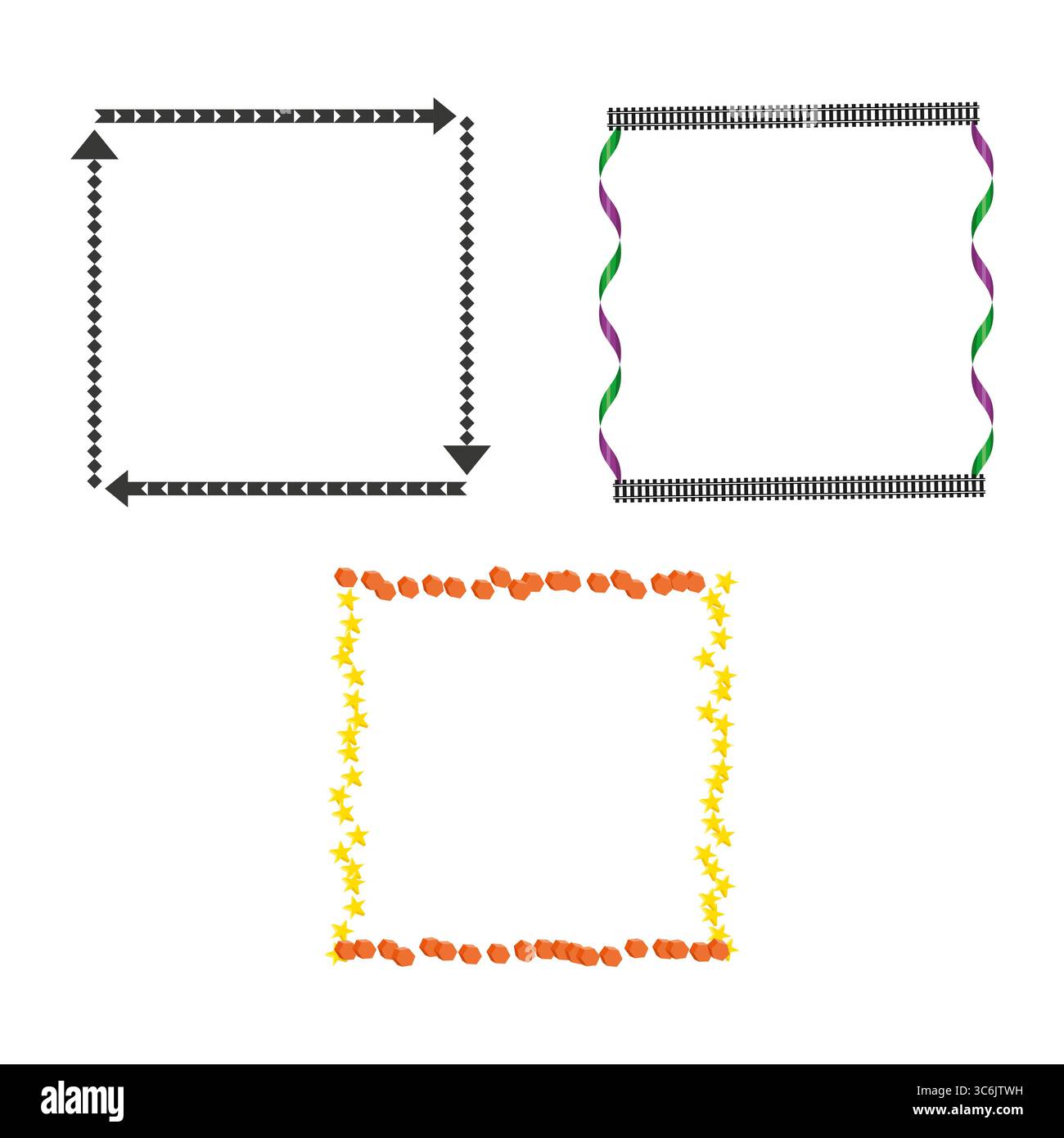 Wavy frame icon. Yellow border symbol. Curved line edge. Vector flat ...