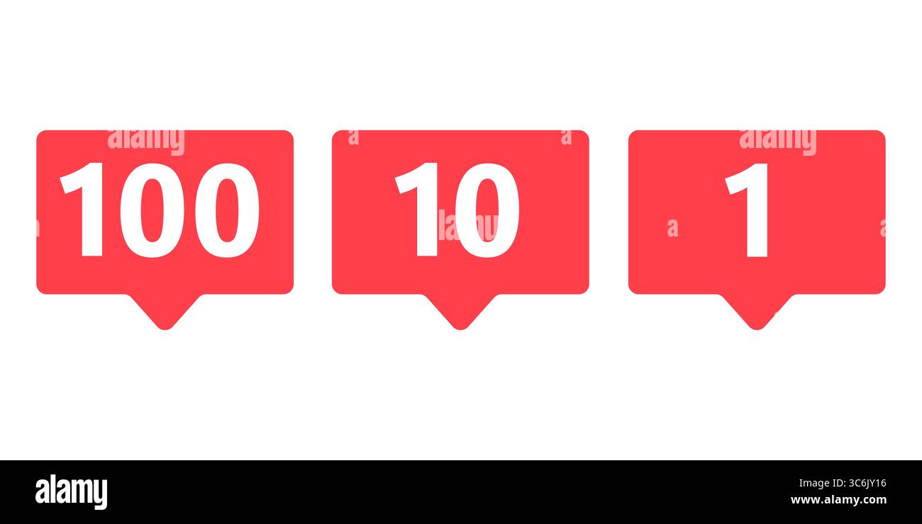 Notification numbers display. Social media alerts. Message count Vector ...